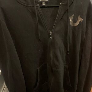 True Religion Black Hoodie with Logo